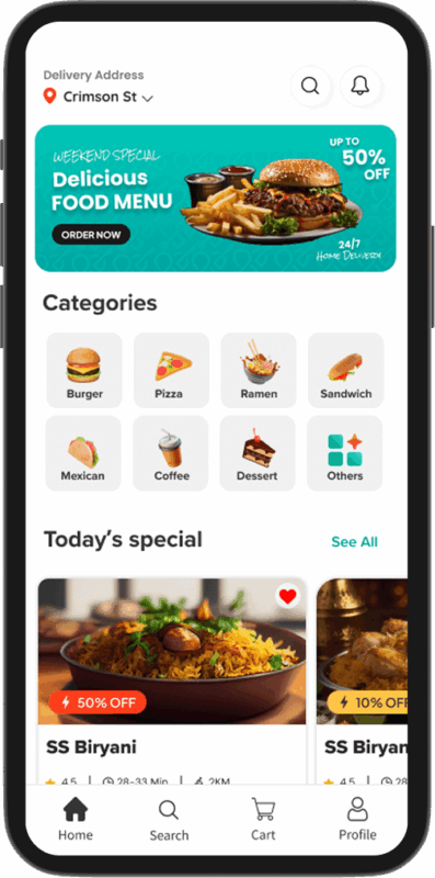 Deliveroo Clone Homepage