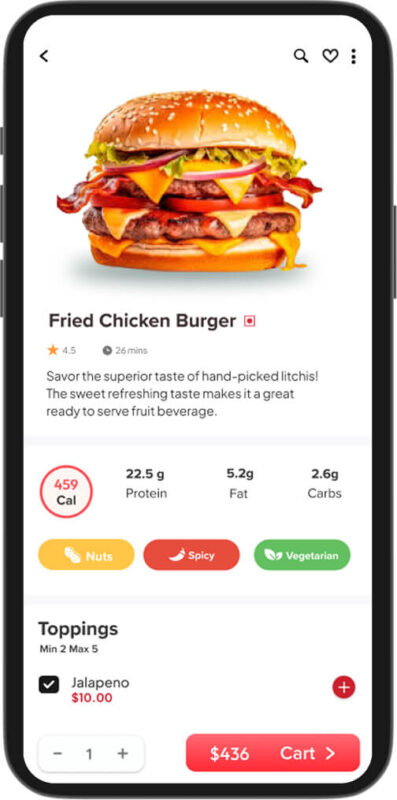 Chownow Clone Product Detail Screen