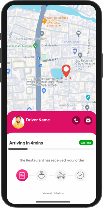 Foodora Clone - Location Track Screen