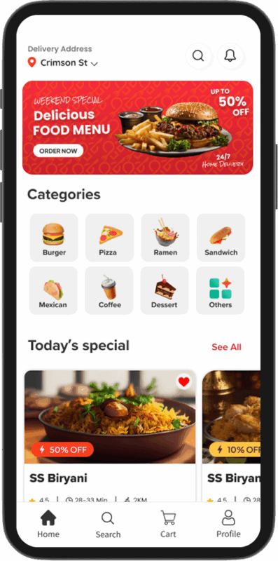 Zomato Clone Homepage